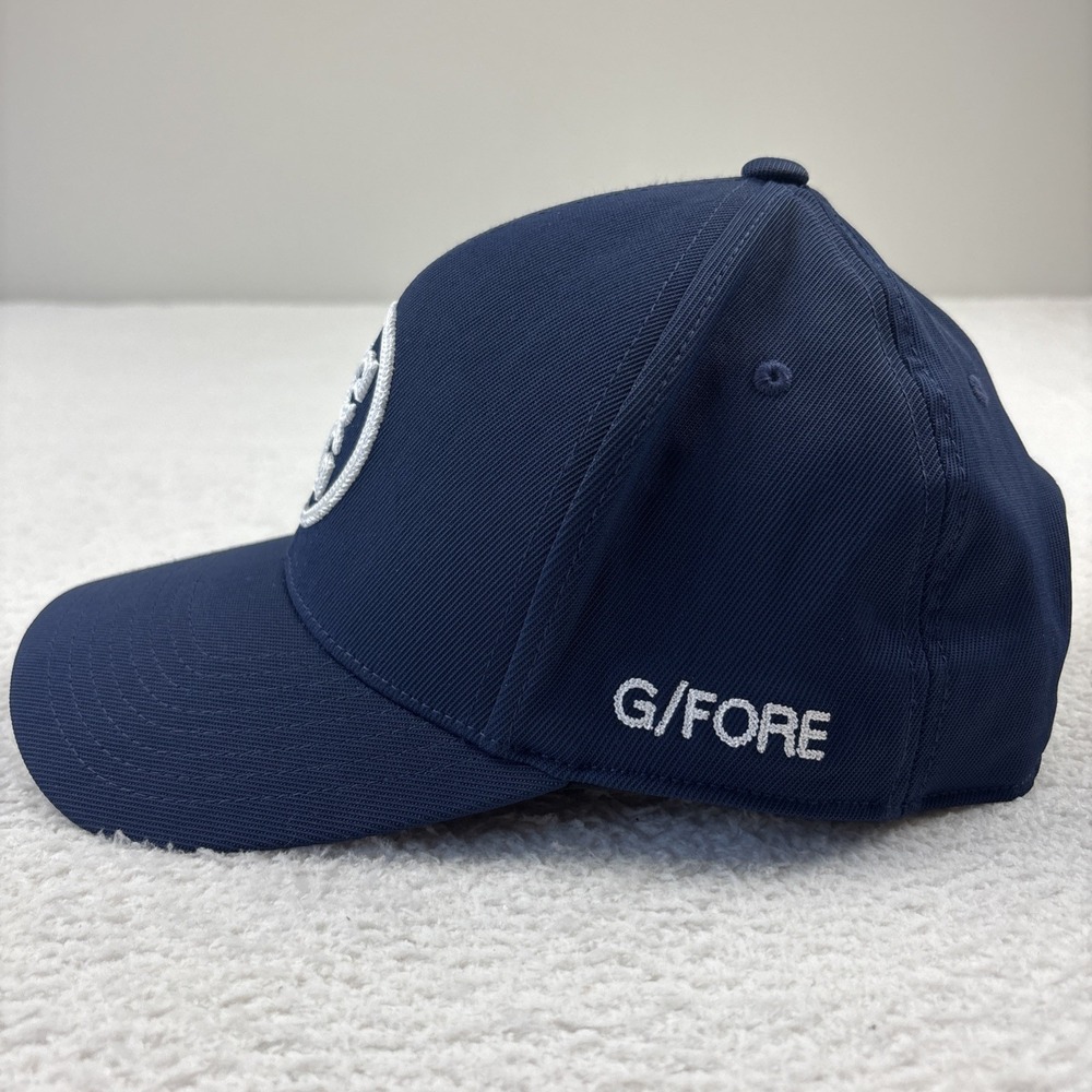G/FORE 'Circle G's Stretch Twill' Golf Hat Navy Blue/White Snapback Adjustable - Picture 3 of 9